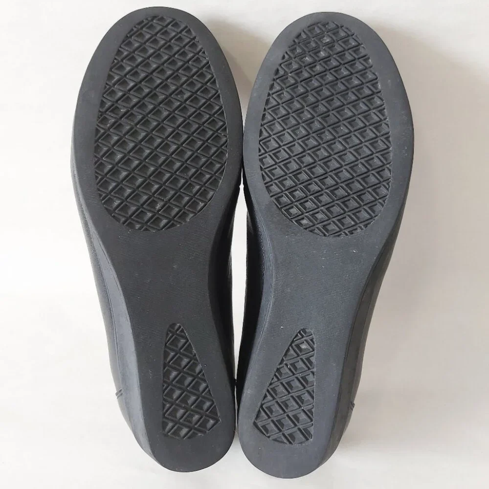 Volks Walkers Women Horse-bit Wedge Loafers 37 EU Black Dressy Comfort Heel